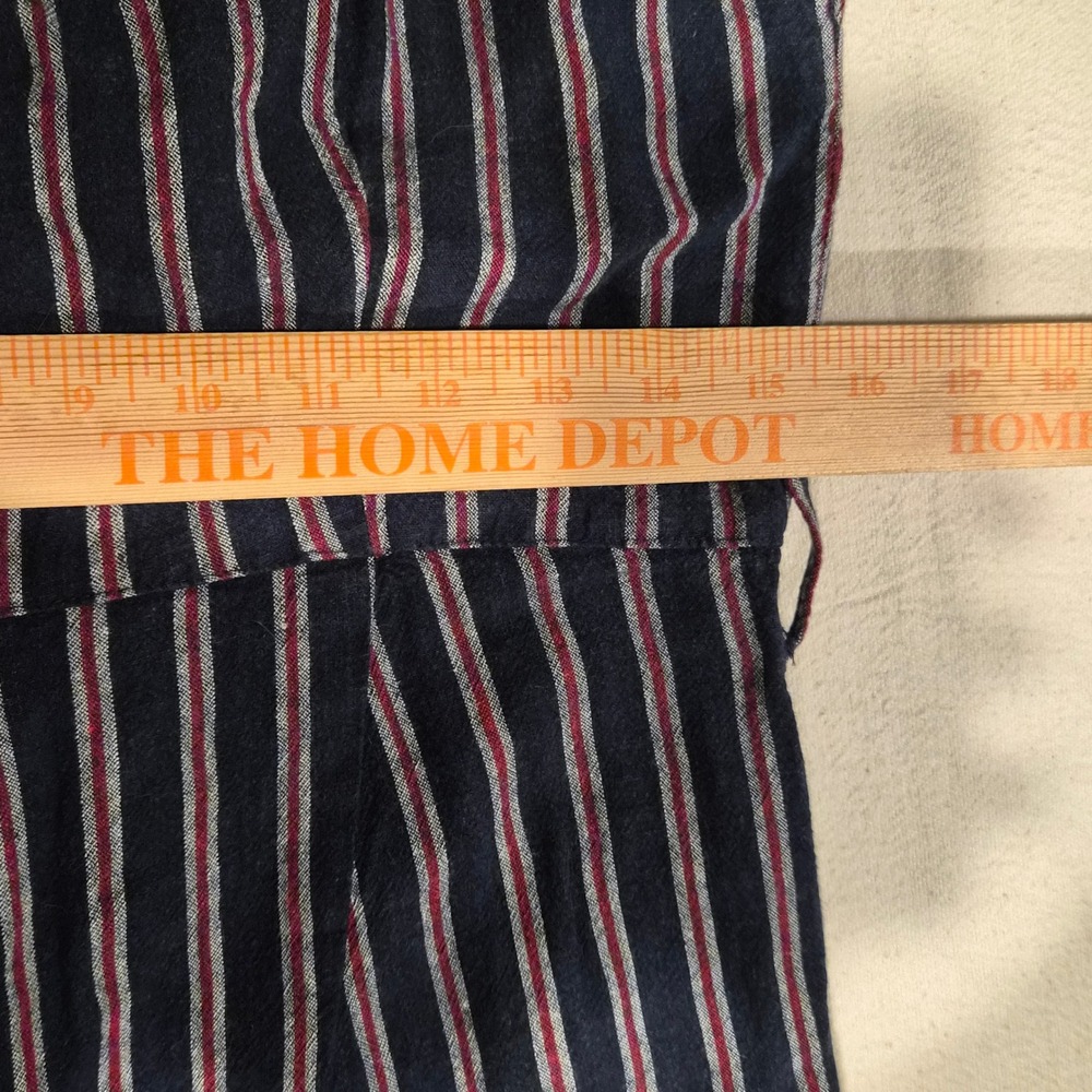 Dex Striped Linen Blend Wide Leg Jumpsuit Blue Red Button Front Medium - Picture 8 of 8